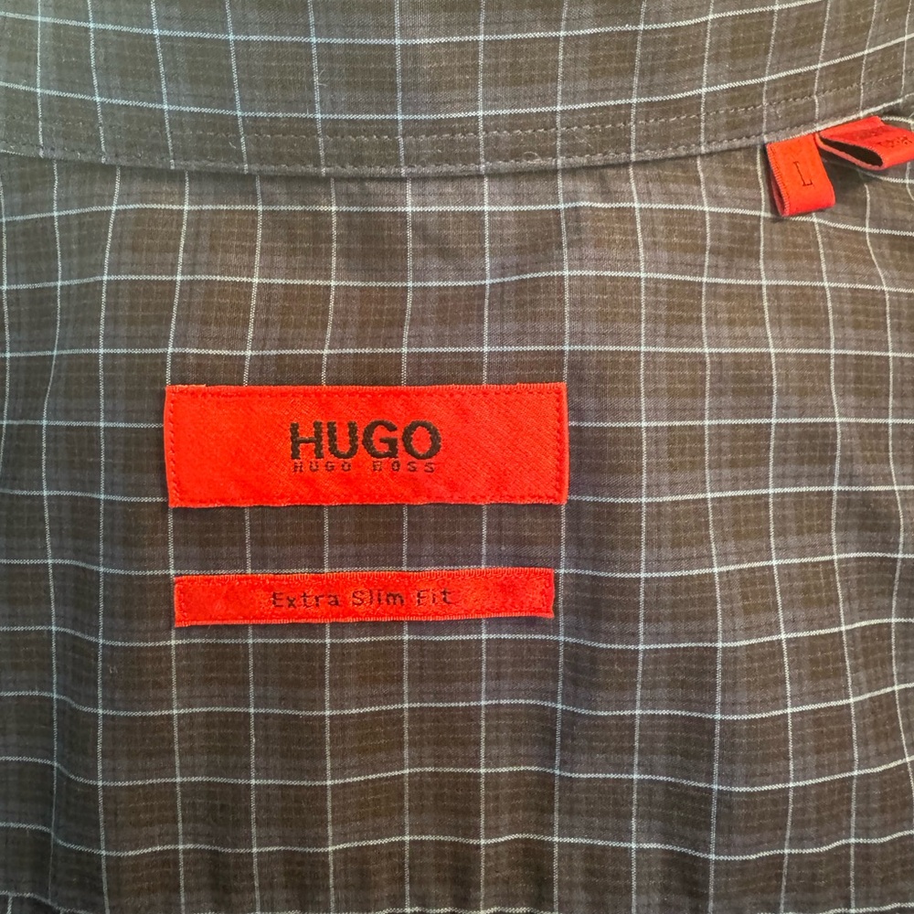 Hugo Boss Navy Checkered Dress Shirt - Picture 3 of 3